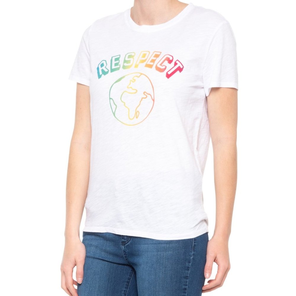 Respect Planet Earth White & Multicolor Short Sleeve Graphic Tee 1X